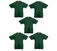 Fruit of the Loom Lot de 5 t-shirts pour garçon - Vert - Taille Unique