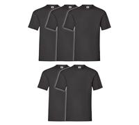 Fruit of the Loom Lot de 5 t-shirts pour homme, Noir + sac de gym Myshirt, XXXXXL
