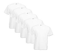 Fruit of the Loom Lot de 5 t-Shirts Screen Star Full Cut - Couleur I, Blanc., XXL