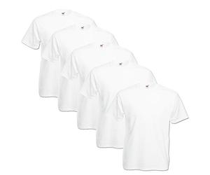 Fruit of The Loom Lot de 5 t-Shirts Screen Star Full Cut - Couleur I, Blanc., XXL