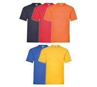 Fruit of the Loom Lot de 5 t-Shirts Screen Star Full Cut Set de Couleurs I, Ensemble de Couleurs I, M