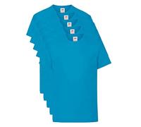 Fruit of the Loom Original Shirt, Azure, 7-8 Ans (Lot de 5) Mixte Enfant