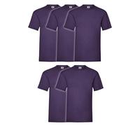 Fruit of the Loom Lot de 5 t-shirts Valueweight + sac en tissu MyShirt gratuit, couleur : violet, taille : XL, Sac de gym Myshirt violet