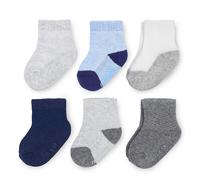 Fruit of the Loom Lot de 6 chaussettes mi-mollet toutes saisons pour bb en maille et stretch thermique Unisexe filles garons (0-6 mois bleu)