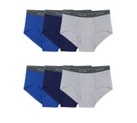 Fruit of the Loom Cotton Briefs, Tag Free & Moisture Wicking, Assorted Color Multipacks Slips, Big Man-Lot de 6-Assortis, 3XL Grande Taille Hommes