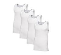 Fruit of the Loom Débardeur Regular-Tank tricot coton sans étiquette – Lot de 4 Blanc Homme