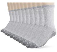 Fruit of the Loom Men's 10 Pack Everyday Work Crew Socks, Grey, Shoe Size: 6-12 (Sock Size: 10-13)