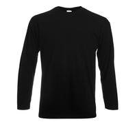 Fruit of The Loom Men's Cotton Value Long Sleeve T Shirt Black M