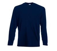 Fruit of the Loom Men's Cotton Value Long Sleeve T Shirt Deep Navy S
