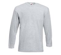 Fruit of the Loom Men's Cotton Value Long Sleeve T Shirt Heather S