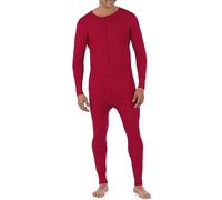 Fruit of the Loom Men's Premium Thermal Union Suit, Red, Medium