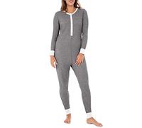 Fruit of the Loom Micro Waffle Premium Thermal Union Suit Bas de Pyjama, Bruyère fumée, XL-XXL Femme