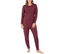 Fruit of the Loom Micro Waffle Premium Thermal Union Suit Bas de Pyjama, Merlot Heather, XL-XXL Femme