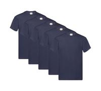 Fruit of the Loom Original Lot de 5 t-shirts pour homme, bleu foncé, M