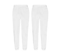 Fruit of the Loom Pantalon de sport pour homme, 2 x blanc élastique + 1 bloc-notes, XL