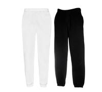 Fruit of The Loom Pantalon pour homme, 1 x noir + 1 x blanc élastique + 1 bloc-notes Hl Kauf, L