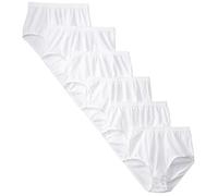 Fruit of the Loom Fit for Me Lot de 6 Slips en Coton pour Femme Blanc sous-vêtement, 9