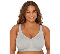 Fruit of the Loom Plus Size Wireless Cotton Bra Soutien-Gorge à Couverture Totale, Opaque, Gris, 110G Femme