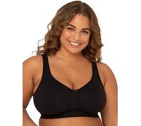 Fruit of The Loom Plus Size Wireless Cotton Bra Soutien-Gorge Galbant, Couleur : Noir, 105F Femmes