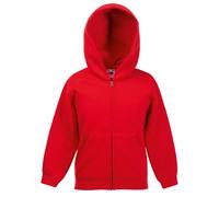 Fruit of the Loom - Polaire ouverte à capuche - Enfant - Rouge - 9-11 ans