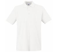 Fruit of the Loom Polo à Manches Courtes 100% Coton piqué pour Homme (S) (Blanc)