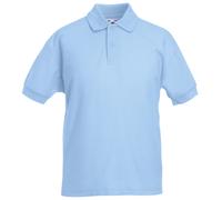 Fruit of the Loom - Polo à Manches Courtes - Enfant (Lot de 2) (9-11 Ans) (Bleu Ciel)
