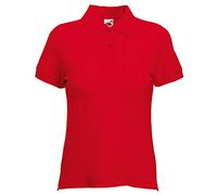 Fruit of the Loom Polo à manches courtes, Femme Small rouge