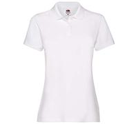 Fruit of the Loom Polo à manches courtes pour femme 65 % polyester/35 % coton - Blanc - (X-Large)