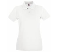 Fruit of the Loom Polo à manches courtes pour femme 65 % polyester/35 % coton - Blanc - XS