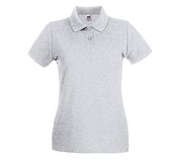 Fruit of the Loom Polo à manches courtes pour femme 65 % polyester/35 % coton - Gris - Large (Large)