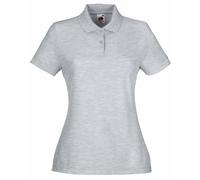Fruit of the Loom Polo à manches courtes pour femme 65 % polyester/35 % coton - Gris - Small (Small)