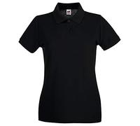 Fruit of the Loom Polo à manches courtes, Femme Small noir