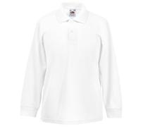 Fruit of the Loom - Polo à Manches Longues - Enfant (Lot de 2) (14-15 Ans) (Blanc)