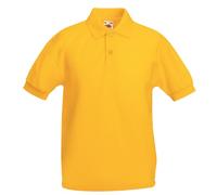 Fruit of the Loom Polo École Enfant Uni Col Boutonné Manches Courtes Sans Logo