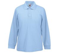 Fruit of the Loom - Polo Manches Longues - Unisexe (9-11 Ans) (Bleu Ciel)