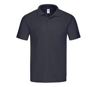 Fruit of the Loom Polo original | Homme & Unisexe - Polo classique en coton en double piqué, coupe classique, étiquette Tear Away, look intemporel, bleu foncé, XXL