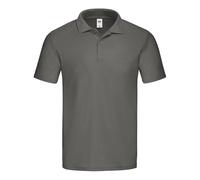 Fruit of the Loom Polo original | Homme & Unisexe - Polo classique en coton en double piqué, coupe classique, étiquette Tear Away, look intemporel, Graphite clair, M
