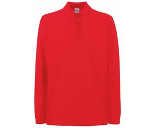 Fruit of the Loom Prime Polo à manches longues rouge XL