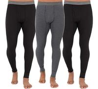 Fruit of the Loom Recycled Premium Waffle Thermal Underwear Long Johns Bottom (1, 2, 3, and 4 Packs) Bas de Pijama, Noir/Noir/Gris chiné, M (Lot de 3) Homme