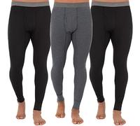 Fruit of the Loom Recycled Premium Waffle Thermal Underwear Long Johns Bottom (1, 2, 3, and 4 Packs) Bas de Pijama, Noir/Noir/Gris chiné, 3XL (Lot de 3) Homme