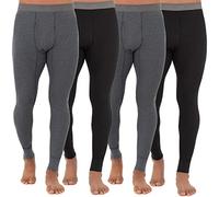 Fruit of the Loom Recycled Premium Waffle Thermal Underwear Long Johns Bottom (1, 2, 3, and 4 Packs) Bas de Pijama, Noir/Gris chiné Lot de 4, 31-35 Homme