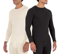 Fruit of the Loom Haut Thermique gaufré pour Homme Pijama, Noir, 2X