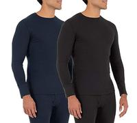 Fruit of the Loom Recycled Waffle Thermal Underwear Crew Top (1 and 2 Packs) Haut de Pijama, Noir/Bleu Marine, L Homme