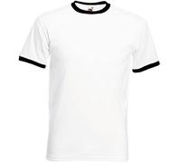 Fruit of the Loom Ringer T-shirt - Blanc - XXL