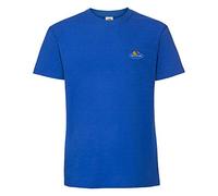 Fruit of the Loom Ringspun Premium T-Shirt mit Vintage-Logo auf der Brust, Royal - Logo vintage petit, L