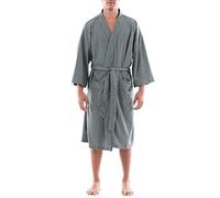 Fruit of the Loom Waffle Kimono Robe Chambre, Gris, Taille Unique Homme