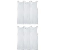 Fruit of the Loom Sleeveless Tank A-Shirt, Tag Free & Moisture Wicking, Ribbed Stretch Fabric sous-vêtement (Lot de 6) Homme
