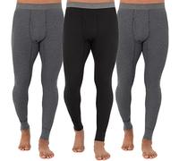 Fruit of the Loom sous-vêtements Thermiques gaufrés recyclés pour Homme (1, 2, 3 et 4 Paquets), Gris chiné/Gris chiné/Noir, Taille S