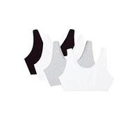 Fruit of the Loom Soutien-Gorge de Sport Built-up pour Femme (Lot de 6), Noir/Blanc/Gris chiné, Lot de 4, 52
