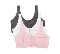 Fruit of The Loom Soutien-Gorge en Coton avec Fermeture sur Le Devant pour Femme, Rose/Anthracite/Blanc, 95